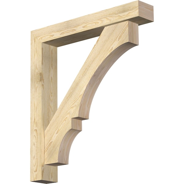 Ekena Millwork Balboa Block Rough Sawn Bracket w/ Offset Brace, Douglas Fir, 6"W x 36"D x 40"H BKT0604X36X40BOA05RDF - main